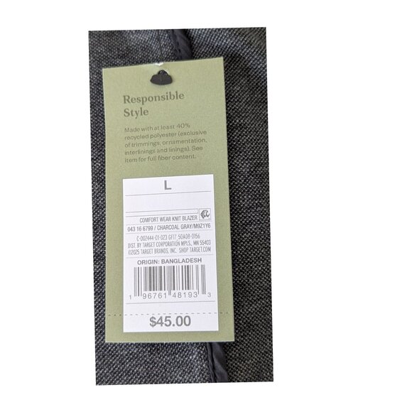 Goodfellow & Co Comfort Wear Knit Blazer – Charcoal Gray – Size L – NWT - Picture 7 of 7